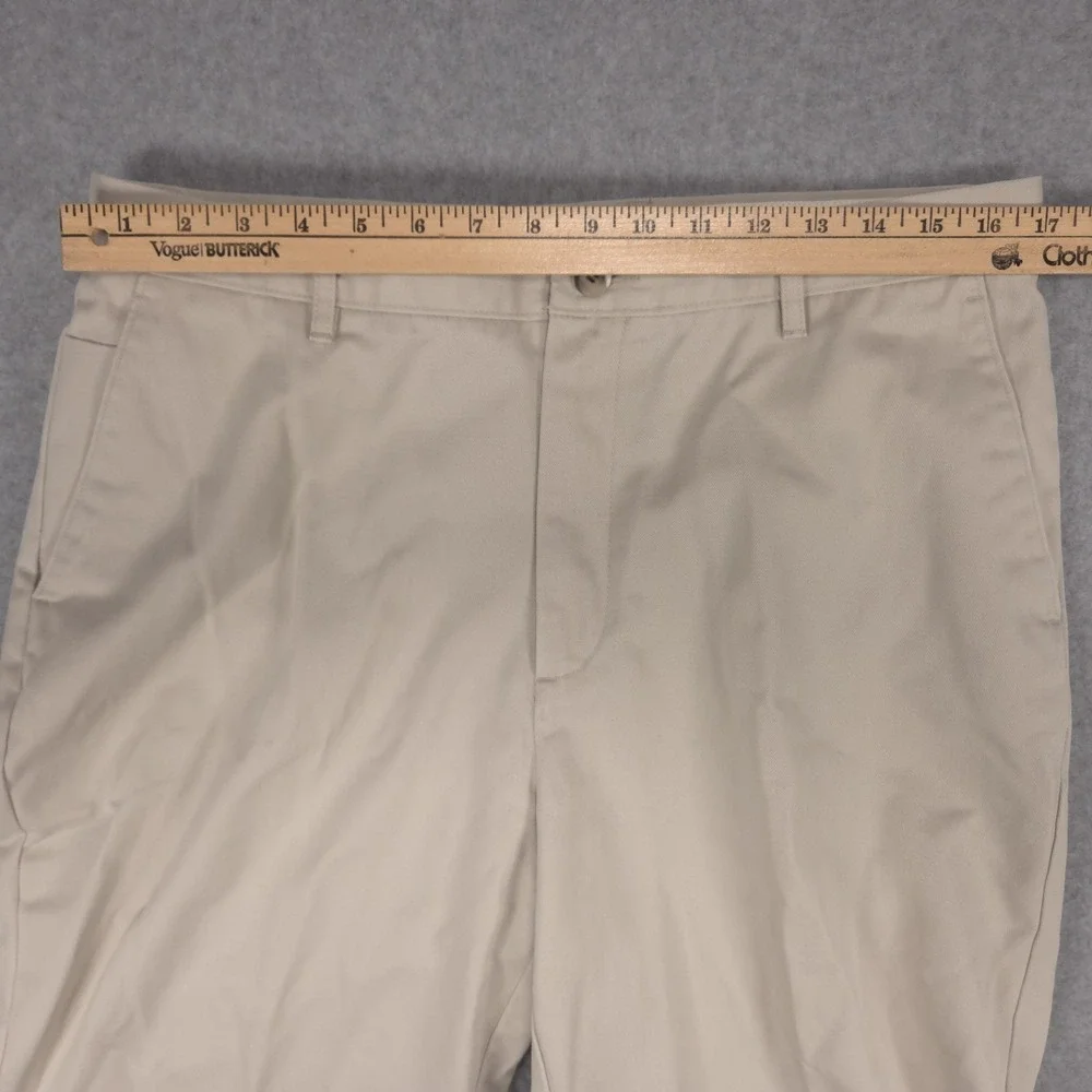 Dockers D3 Mens 34x30 Cream Ivory Khaki Flat Front Casual Chino Pants School